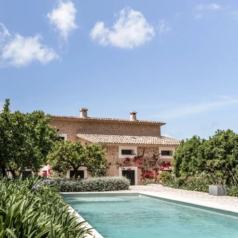 Outdoor swimming pool in a Mallorca garden