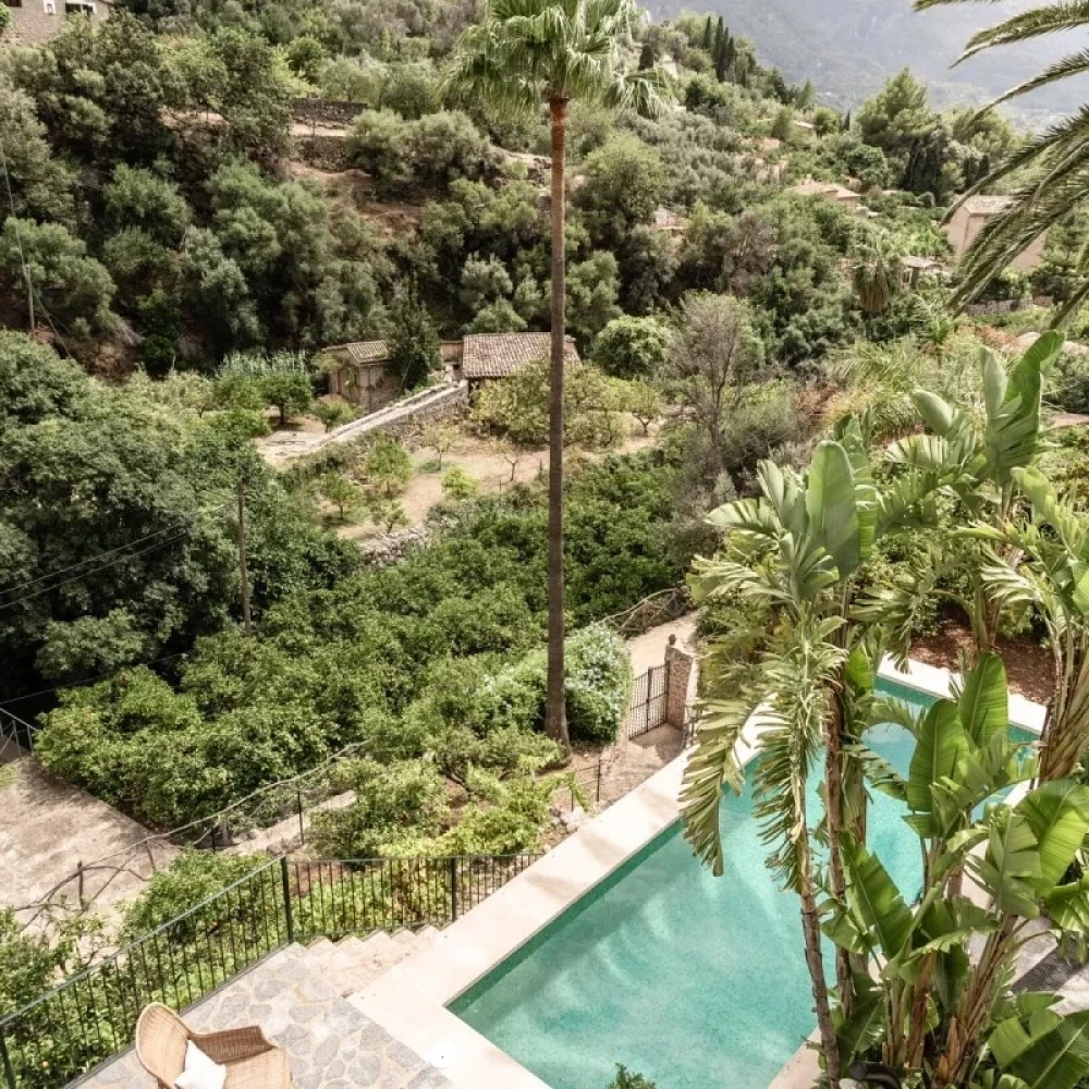 Aerial shot of outdoor pool